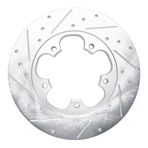 Ford Transit-150 Brake Rotor (1) - Rear Right - R1 Concepts - Drilled & Slotted - Silver - `15-`25